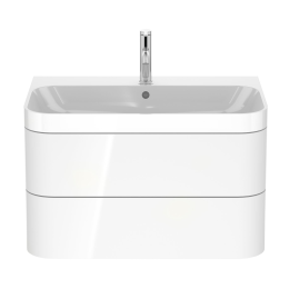 Duravit Happy D.2 Plus Schrank mit Waschbecken 48x78x49 cm, 2 Schubladen, weiß Hochglanz