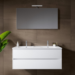 Riho Porto Wave 120 x 46 cm Waschtisch mit Waschtischunterschrank und LED-Spiegel