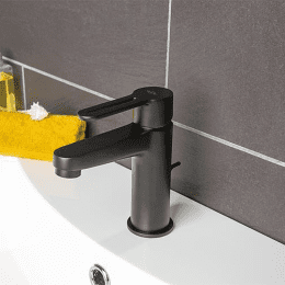 evenes Waschtischmischer Enzan Nero Ausladung 107 mm schwarz matt