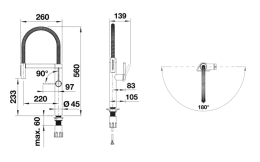 Blanco Blancoculina II Küchenarmatur, schwenkbar edelstahl gebürstet