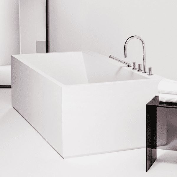 LAUFEN Kartell Rechteckbadewanne 170 x 86 cm, freistehend mit Kopfende links, weiß-matt