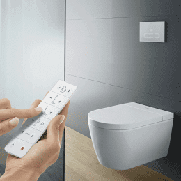 Duravit SensoWash Starck f Wand-Dusch-WC Lite Compact mit WC-Sitz mit HygieneGlaze, weiß