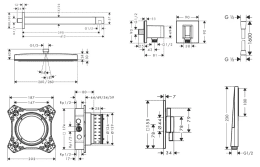 Hansgrohe Brauseset mit Unterputzarmatur mit Einbaukörper, 26x26 cm, schwarz matt