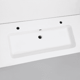 Waschtischunterschrank mit Waschbecken Serie ELA 121 x 42 cm, schwarz seidenmatt, Eiche dunkel
