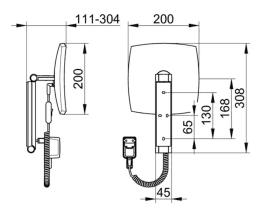 Keuco Kosmetikspiegel Wand-Kosmetikspiegel mit LED Beleuchtung 5-fach mit Stecker verchromt