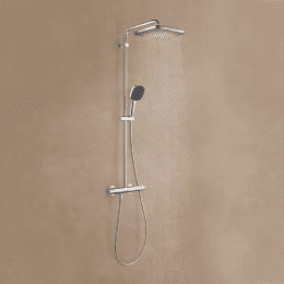 Grohe Vitalio Comfort Duschset mit Thermostat, 25x25 cm, 2 Strahlarten, Chrom