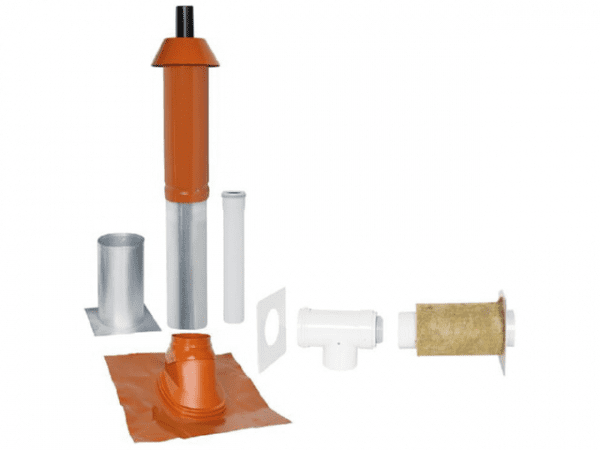 SKOBERNE Grundpaket Unifix 165, Schrägdach, 35 - 55°, DN 80/125 rot,0,4m