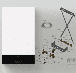 Viessmann Paket Vitodens 200-W 19 kW Kombi 7" Display + Aussenfühler + Montagehilfe AP