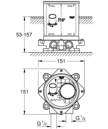 Grohe Montageelement für Bodenmontage DN15
