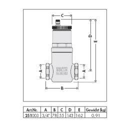 CALEFFI Luftabscheider für Solaranlagen Discal Solar 3/4" IG