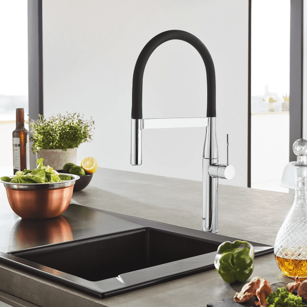 Grohe Essence Spültischarmatur mit Federarm, verchromt