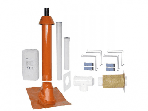 SKOBERNE Grundpaket Porifix, Schrägdach 25° - 45°, DN 60/100 rot, 1,0m