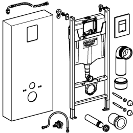 Grohe Solido Sanitärmodul für WC mit Betätigungsplatte Weiß/Chrom