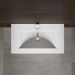 Riho Porto Wave 80 x 46 cm Waschtisch mit Waschtischunterschrank und LED-Spiegel