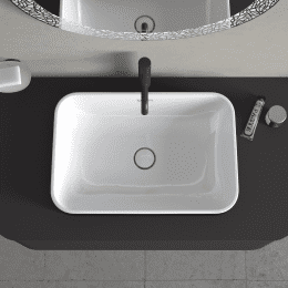 Duravit Happy D.2 Plus Aufsatzwaschbecken, 60x40 cm, ohne Überlauf, WonderGliss, weiß/Anthrazit Matt