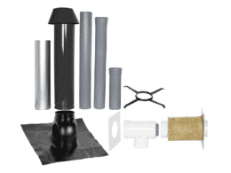 SKOBERNE Grundpaket Unifix 165, Schrägdach, 25° - 45°, DN 110/150 schwarz,1,0m