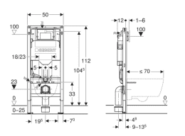 Geberit Duofix Vorwandelement für Wand-WC, Höhe 1,12 m