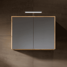 Riho Porto Square 80 x 46 cm Waschtisch mit Waschtischunterschrank und LED-Spiegelschrank