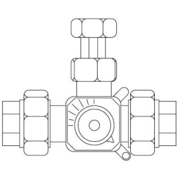 Weishaupt 3-Wege-Mischer Kvs 8 mit Stellknopf und Verschraubungen 3 x 1 IG