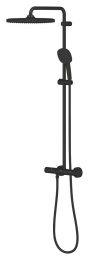 Grohe Tempesta Cube - Duschset mit Thermostat, 25x25 cm, 2 Strahlarten, schwarz matt