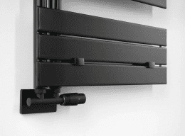 Bruckner Wicher Thermostat-Anschlussgarnitur für Mittelanschluss, schwarz matt