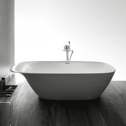 LAUFEN INO freistehende Ovalbadewanne 180 x 80 cm – Mineralguss in Weiß matt