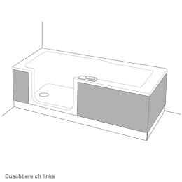 Artweger Twinline 2 Schürze links 02 - 1600x750mm Eckeinbau weiß WS