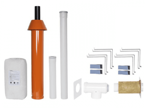 SKOBERNE Grundpaket Porifix, Schrägdach 35° - 55°, DN 60/100 rot, 1,0m