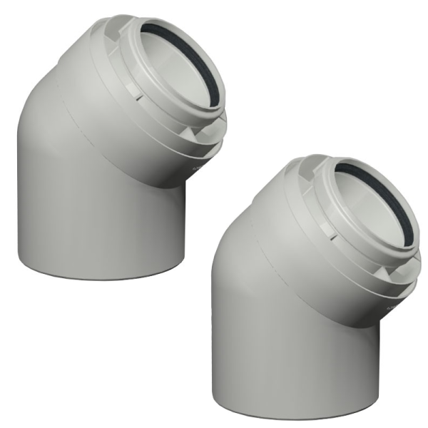 Viessmann AZ-Bogen 45 Grad, D=80/125 mm (2 Stück)