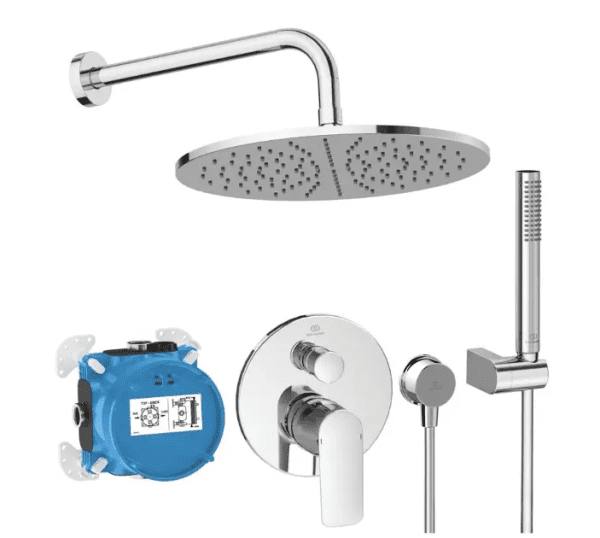 Ideal Standard CeraTherm Brausegarnitur mit Unterputzmischer, mit Einbukörper, Durchmesser 30 cm, Ch