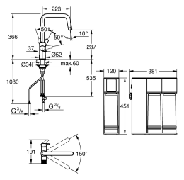 Grohe Blue Pure Eurosmart Küchenarmatur Starter Set, Umkehrosmose- und Mineralisierungsfilter, chrom