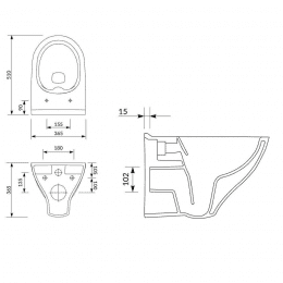 Cersanit Mille Wand-WC spülrandlos mit SoftClose-Sitz, CleanOn, weiß