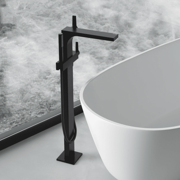 Keuco Edition 11 Wannenarmatur bodenstehend, schwarz matt