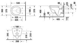 Duravit D-Neo Wand-WC mit WC-Sitz, Rimless, weiß