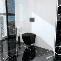 PREMIUM Wand-Tiefspül-WC-SET Sinto Black 3.0 - 490x365x395 mm