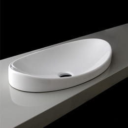 Design-Einbau-Waschbecken SPOOL 650 x 145 x 350 mm weiß