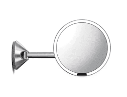 Simplehuman Kosmetikspiegel Wand-Schminkspiegel mit LED Beleuchtung,5-fach Edelstahl poliert
