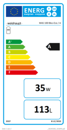 Weishaupt Paket WAS 100 Bloc-Eco (eckig) Trinkwasserspeicher untergebaut für WTC-GW-B