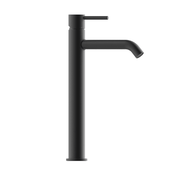 Bossini Teo Waschtischarmatur erhöht mit verschließbarem Ablaufventil Push-Open, schwarz matt