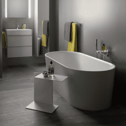 LAUFEN Val Oval-Badewanne freistehend 160x75 cm mit Überlaufspalt, weiß matt