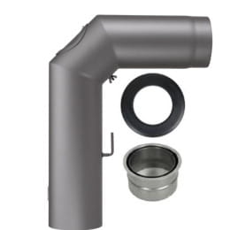Rauchrohrset DN150, gussgrau, inkl.Drosselklappe, DWF und Rosette