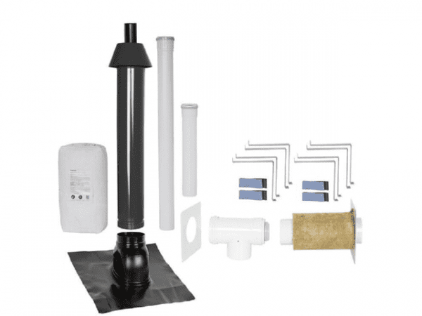 SKOBERNE Grundpaket Porifix, Schrägdach 25° - 45°, DN 60/100 schwarz, 1,0m