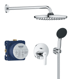 Grohe QuickFix Start Brauseset für Unterputzmontage, Durchmesser 25 cm, 2 Strahlarten, Chrom
