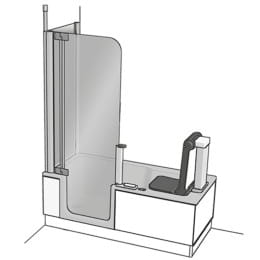 Artweger Artlift links mit Seitenwand und Hebesitz 1600x750x2110mm MH/EK/VC