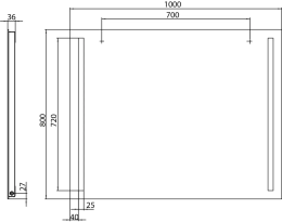 Frasco Aledo Pro LED-Lichtspiegel mit zwei seitlichen Lichtstreifen