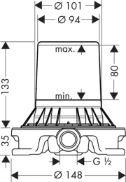 Axor Montageelemente Grundkörper für Armaturen mit Bodenmontage