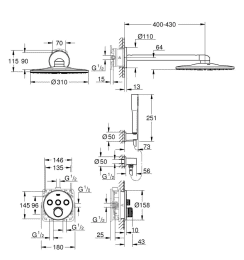 Grohe SmartControl Perfect Duschset mit Unterputzarmatur 310, verchromt