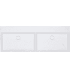 Premium Doppelwaschtisch Elayla 1220x130x450 mm ohne Hahnloch Keramik weiß