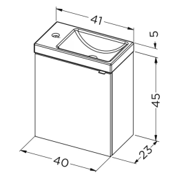 Riho Porto Unterschrank Fountain V2 36.6 x 22.5 cm reversibel