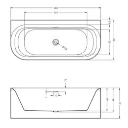 Riho Devotion back2wall Vorwand-Badewanne 180x80 cm